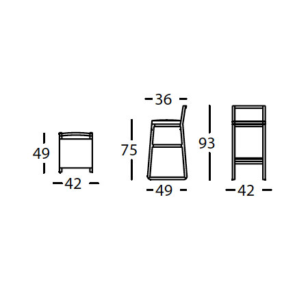 Dimensiones Taburete de Diseño Midori 232.461 de SANCAL